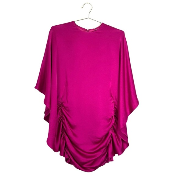 NWT JONATHAN SIMKHAI Kadence Bell-Sleeve Satin Mini Dress Size 0 MSRP $595 - Picture 2 of 9